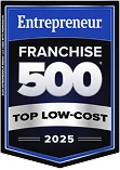 Insignia de Franquicia Emprendedora 500 de Bajo Costo 2025