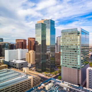 Paisaje de edificios en el centro de Phoenix, Arizona