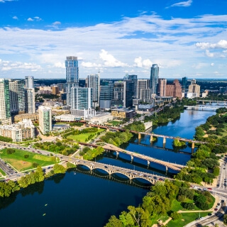 Paisaje desde arriba de Austin, Texas