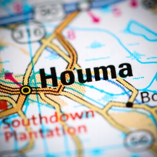 Mapa de Houma, Luisiana