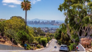 Calle en una zona residencial de San Diego