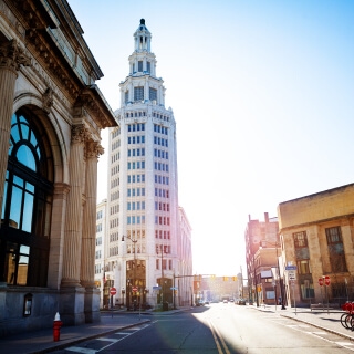 Calle vacía en Buffalo, New York