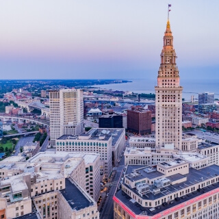 Vista aérea de Cleveland, Ohio