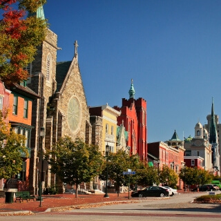 Calle histórica en Harrisburg, Pensilvania