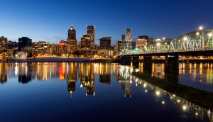 Horizonte del centro de la ciudad de Portland, Oregon