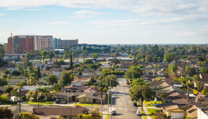 Zona residencial de Anaheim, California