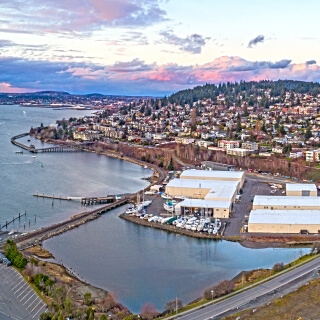 Vista aérea de Bellingham, Washington