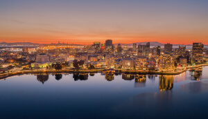 Atardecer en Oakland, California.