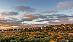 Atardecer en otoño en Santa Rosa, California.