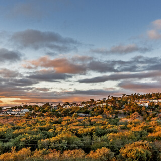 Atardecer en otoño en Santa Rosa, California.