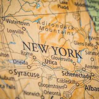 Albany-Schenectady-Troy en el mapa del estado de New York