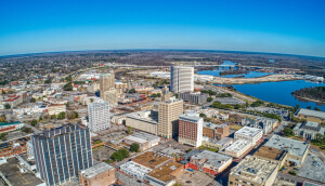 Vista aérea a la hermosa ciudad de Beaumont, Texas, durante el día