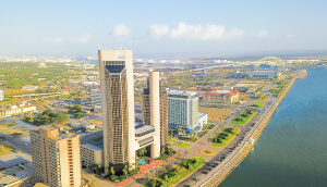 Vista aérea de Corpus Christi, Texas.