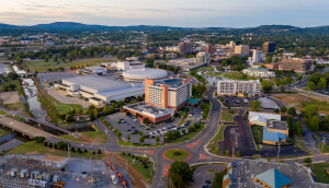Vista aérea del centro de Huntsville, Alabama
