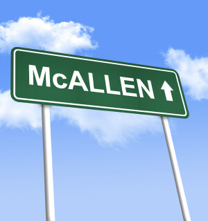 Letrero de bienvenida de la ciudad de McAllen, Texas
