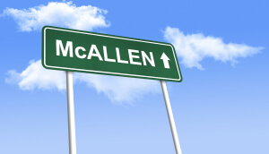 Letrero de bienvenida de la ciudad de McAllen, Texas