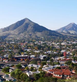 Vista aérea de la ciudad de San Luis Obispo, California