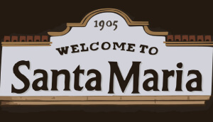Letrero de la ciudad de Santa María, California.