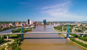 Vista aérea del centro de Toledo, Ohio.