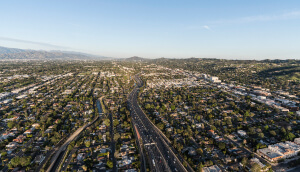 Vista aérea de Van Nuys, California.