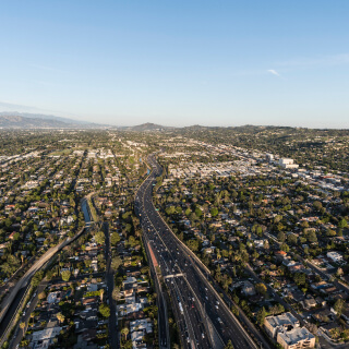 Vista aérea de Van Nuys, California.