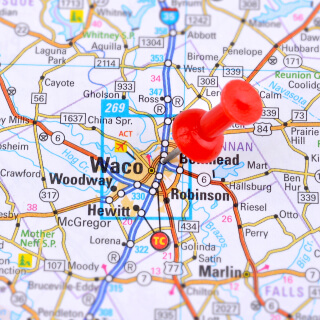 Mapa de la ciudad de Waco, Texas
