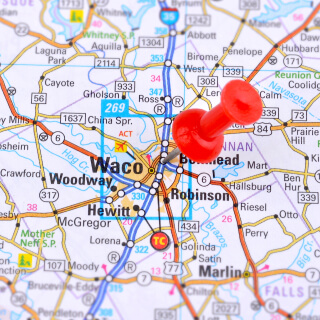 Mapa de la ciudad de Waco, Texas