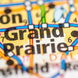 Mapa de la ciudad de Grand Prairie, Texas.
