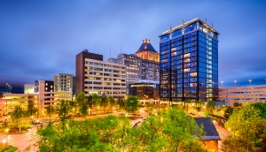 Centro de la ciudad de Greensboro, Carolina del Norte.