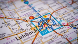 Mapa de la ciudad de Lubbock, Texas.
