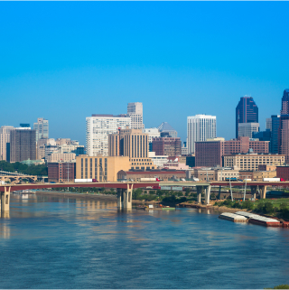 Vista a la ciudad de St. Paul, Minnesota, durante el día.