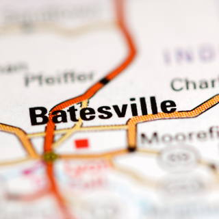 Ciudad de Batesville en Arkansas en el mapa.