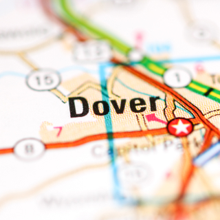 Ciudad de Dover en Delaware en el mapa.