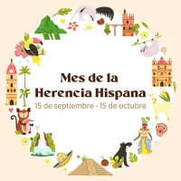 Hilera de banderas de países hispanohablantes.
