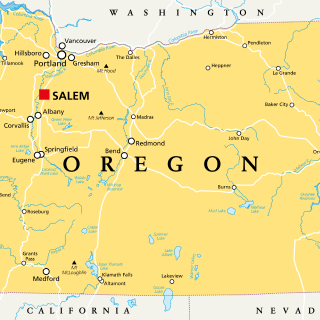 Ciudad de Oregon en el mapa de Estados Unidos