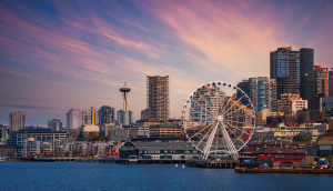 Horizonte del centro de la ciudad de Seattle en Washington