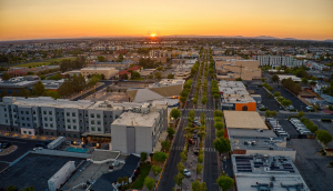 Vista aérea de la ciudad de Lancaster, California