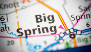 La ciudad de Big Spring, Texas, en el mapa, seguro de auto barato en Texas.