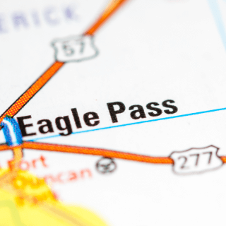 La ciudad de Eagle Pass, Texas, en el mapa - Seguro de auto barato en Eagle Pass, Texas.