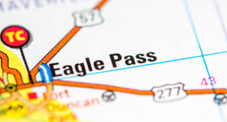 La ciudad de Eagle Pass, Texas, en el mapa - Seguro de auto barato en Eagle Pass, Texas.