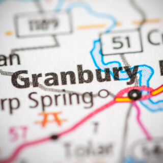 La ciudad de Granbury, Texas en el mapa