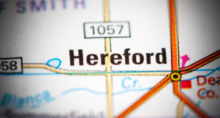 La ciudad de Hereford, Texas, en el mapa