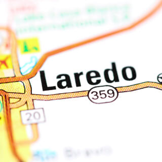 La ciudad de Laredo en Texas en el mapa – Laredo, seguro de auto barato en Texas.
