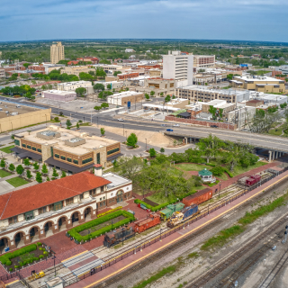 Vista aérea de Temple, Texas en primavera – Temple, seguro de auto barato en Texas