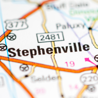 Mapa de Stephenville, Texas – Seguro de auto barato en Stephenville, Texas.