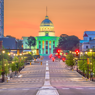 Capitolio del estado en Montgomery, Alabama - Seguro de carro barato en Alabama