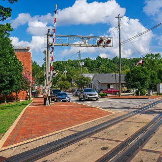 1. Intersección de calles en Jefferson, Georgia. Seguro de carro en Georgia