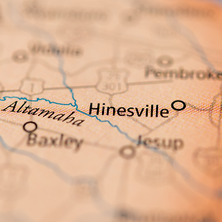 Hinesville, Georgia en el mapa – Freeway - Seguro de carro en Georgia